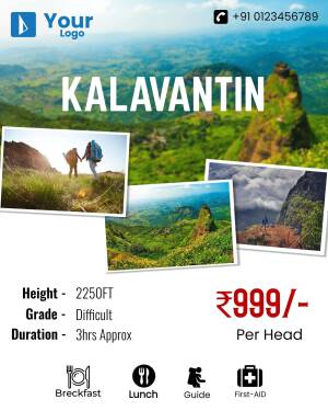 Kalavantin Durg Trek Poster with scenic views and trek details