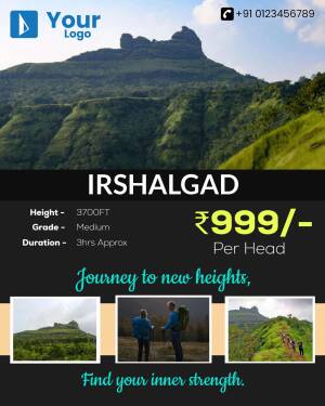 Irshalgad Trekking Poster with Mountain View and Pricing