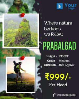 Prabalagad Trek Poster with Mountain View and Hiker