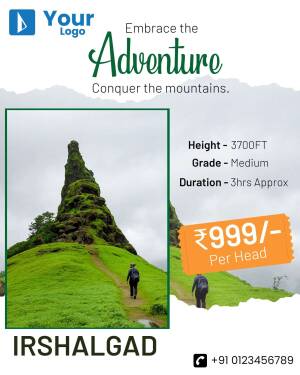 Irshalgad Trek Poster with Mountain View and Pricing