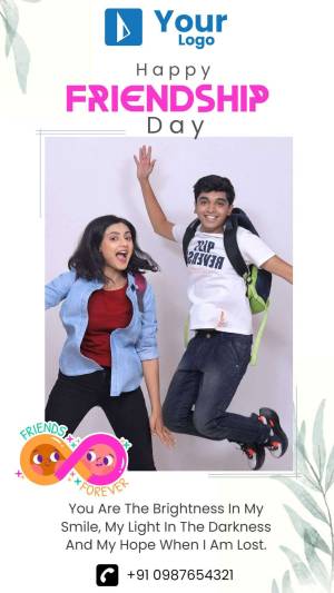 Two friends jumping and celebrating Friendship Day
