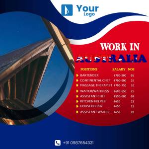 Job advertisement for various positions in Australia