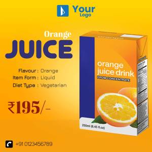 Orange Juice Product Advertisement Promotional Banner For Telegram