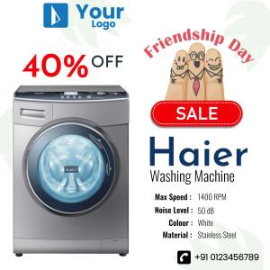 Haier washing machine on sale for Friendship Day with 40% off