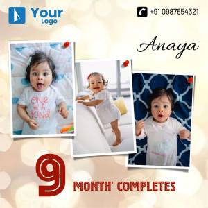 Collage of baby Anaya celebrating 9 months