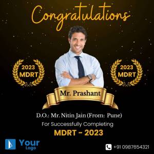 Congratulations Mr. Prashant - MDRT 2025 Post For Twitter