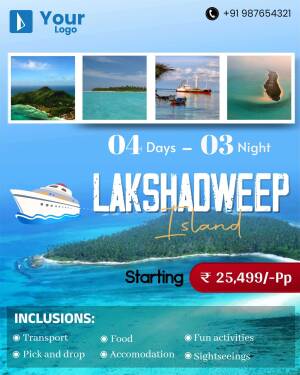 Travel poster for a 4 days/3 nights trip to Lakshadweep Island