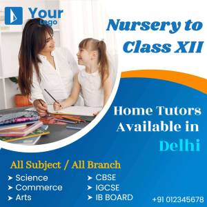 Image of a tutor assisting a young student with drawing, advertising home tutoring services in Delhi.