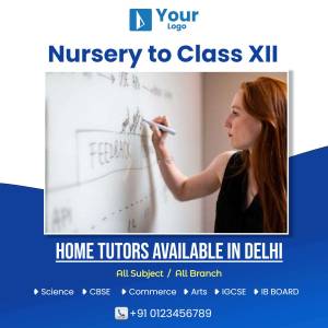 Home Tutors Available In Delhi - Nursery To Class XII Banner For Facebook