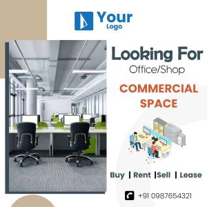 Image advertising commercial space for rent, sale, or lease.