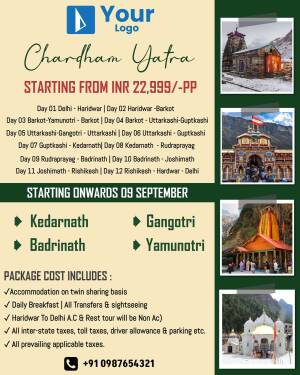 Chardham Yatra Tour Package starting from INR 22,999