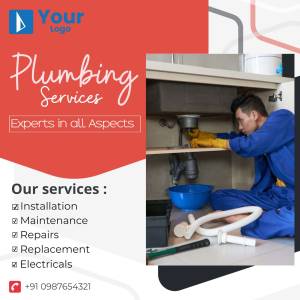 Plumber repairing pipes under a sink