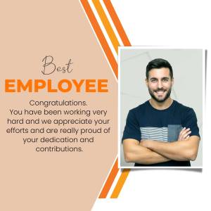 Image of a smiling employee receiving recognition for their hard work.