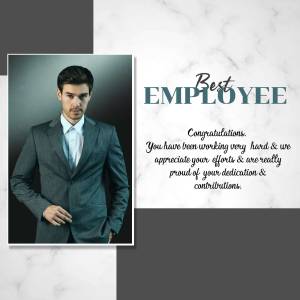 Image of a man in a suit with 'Best Employee' text overlay