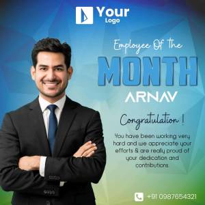 Employee of the Month recognition post featuring Arnav