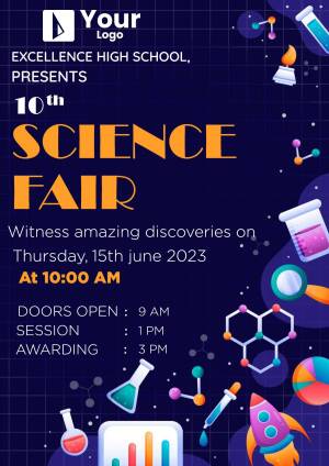 Poster for the 10th Science Fair at Excellence High School