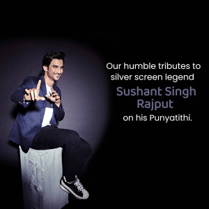 Sushant Singh Rajput - Punyatithi Tribute Banner For WhatsApp