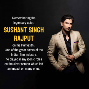 Remembering Sushant Singh Rajput Marketing Image For WhatsApp