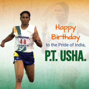 Happy Birthday P.T. Usha Design For Facebook