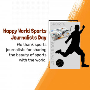 Happy World Sports Journalists Day Marketing Image For Pinterest