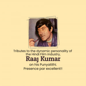Raaj Kumar Punyatithi Tribute Template For Threads