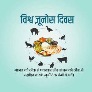 Image depicting World Zoonoses Day with animals and food