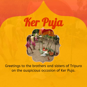 Ker Puja celebration in Tripura with people performing rituals and offerings.