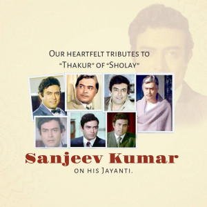 Sanjeev Kumar Jayanti Tribute Business Poster For Facebook