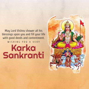 Image depicting Lord Vishnu and a Karka Sankranti greeting.