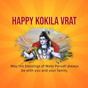 Happy Kokila Vrat Greetings Design For Threads