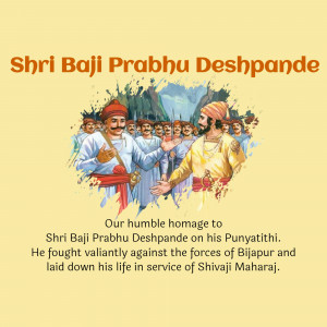 Shri Baji Prabhu Deshpande Punyathithi Branding Post For LinkedIn