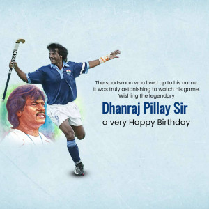 Dhanraj Pillay Birthday Wish Banner For X
