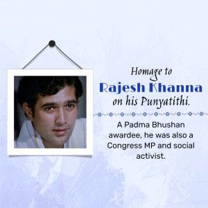 Rajesh Khanna Punyathithi Social Media Post For WhatsApp