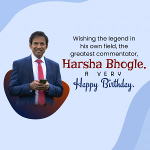 Harsha Bhogle Birthday Wish Branding Post For Google Business Profile