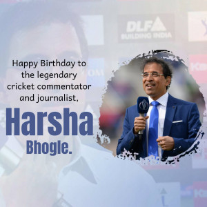 Happy Birthday Harsha Bhogle Branding Post For Facebook