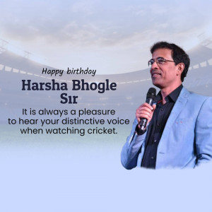 Harsha Bhogle Birthday Wish Poster For Telegram