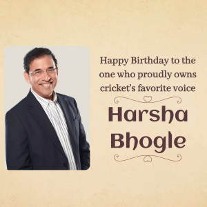 Harsha Bhogle Birthday Wish Poster For Google Business Profile