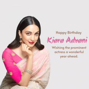 Kiara Advani in a pink saree with birthday wishes