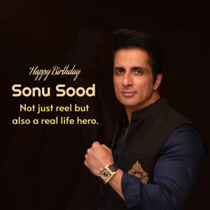 Sonu Sood Birthday Wish Banner For Telegram