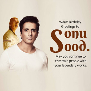 Sonu Sood Birthday Greetings Creative Design For Facebook