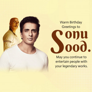 Sonu Sood Birthday Greeting Flyer For Facebook