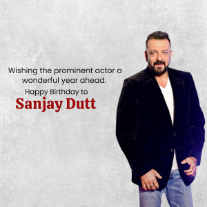 Sanjay Dutt Birthday Wish Creative Design For WhatsApp