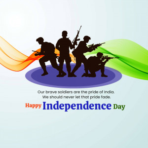 Happy Independence Day - Indian Soldiers Business Poster For LinkedIn