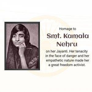 Homage To Smt. Kamala Nehru Template For Twitter