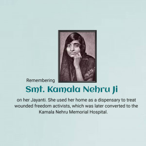 Kamala Nehru Jayanti Marketing Image For LinkedIn