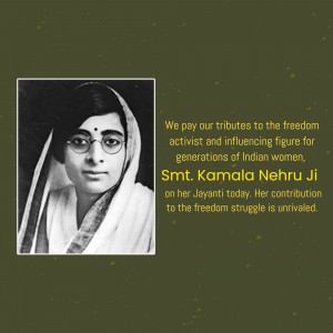 Kamala Nehru Jayanti Creative Design For Pinterest