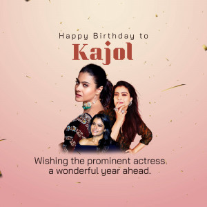 Happy Birthday Kajol Poster For Facebook