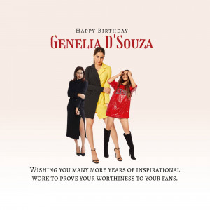 Genelia D'Souza Birthday Wish Graphic For Facebook