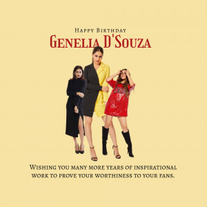 Genelia D'Souza Birthday Wish Image For WhatsApp