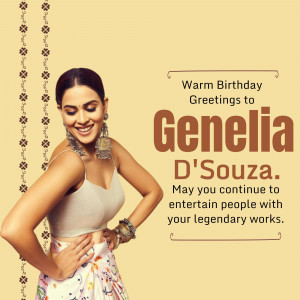 Genelia D'Souza Birthday Wish Post For X